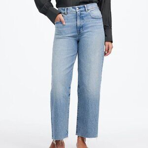 Madewell The Perfect Vintage Wide-Leg Crop Jean Raw Hem sz 25